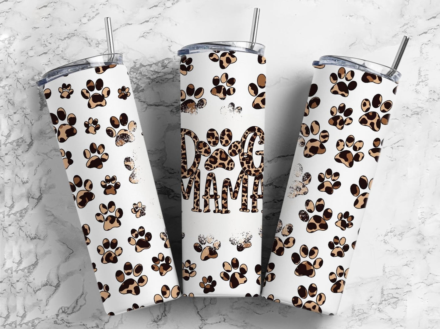 Dog Mama Leopard 20oz Tumbler