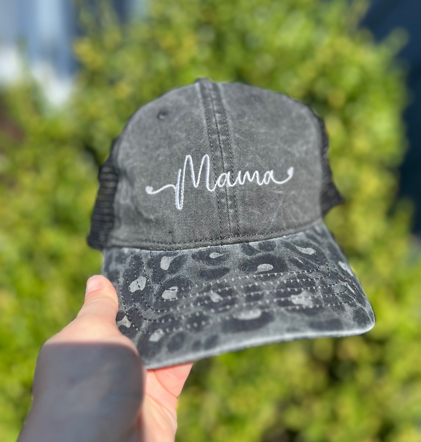 Leopard Mama Embroidered Hat