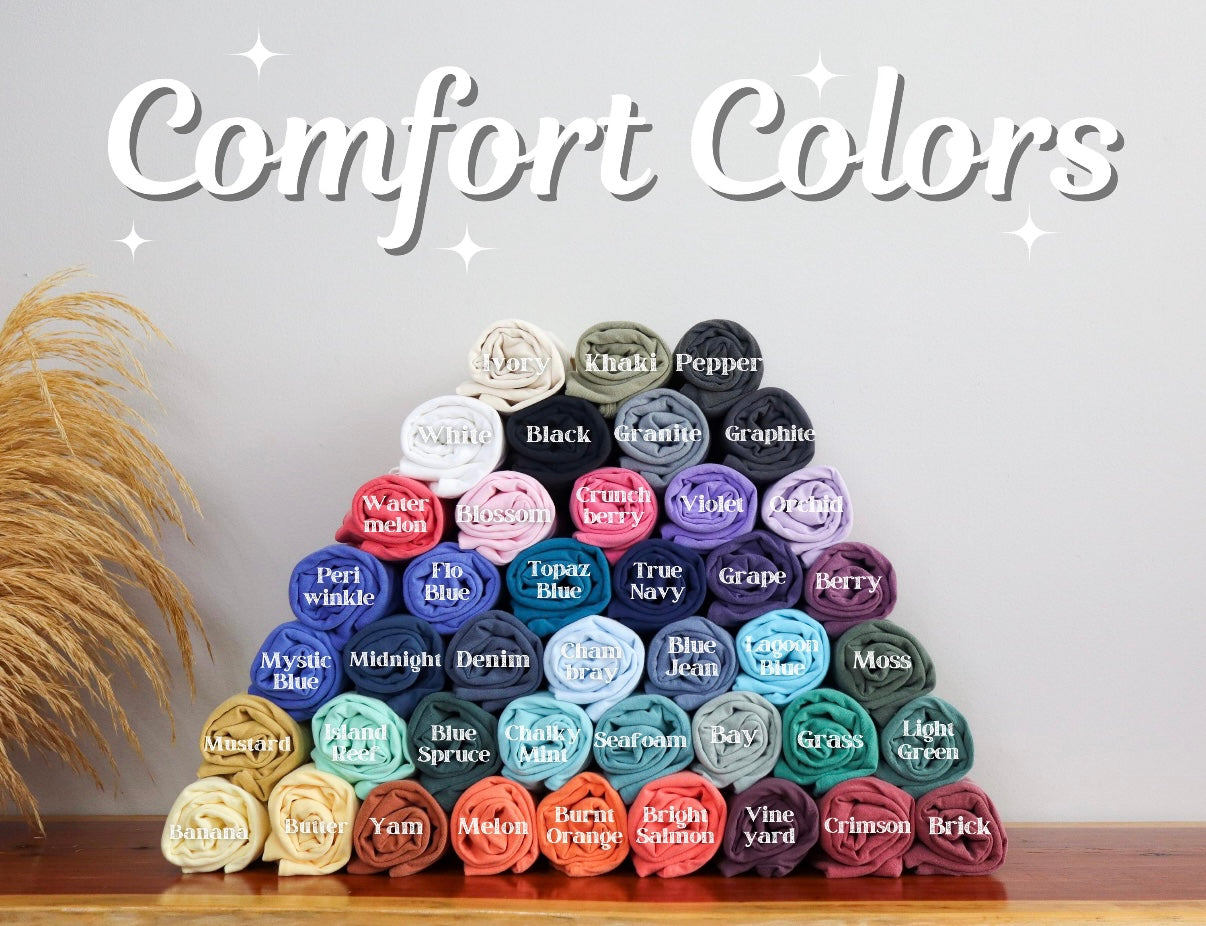 Embroidered I just work here comfort colors