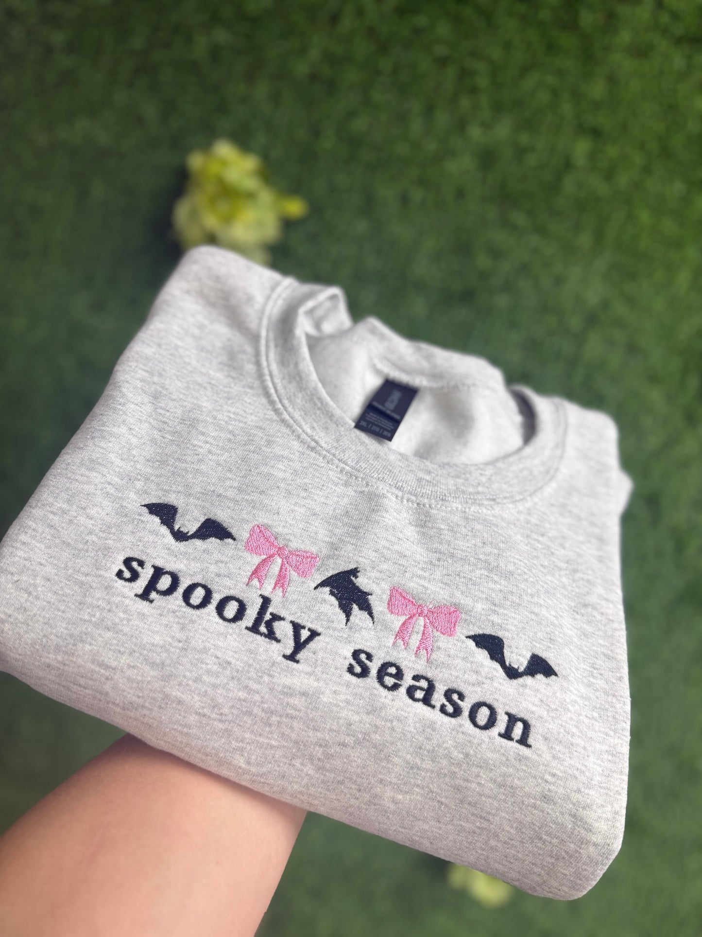 Embroidered spooky season crew