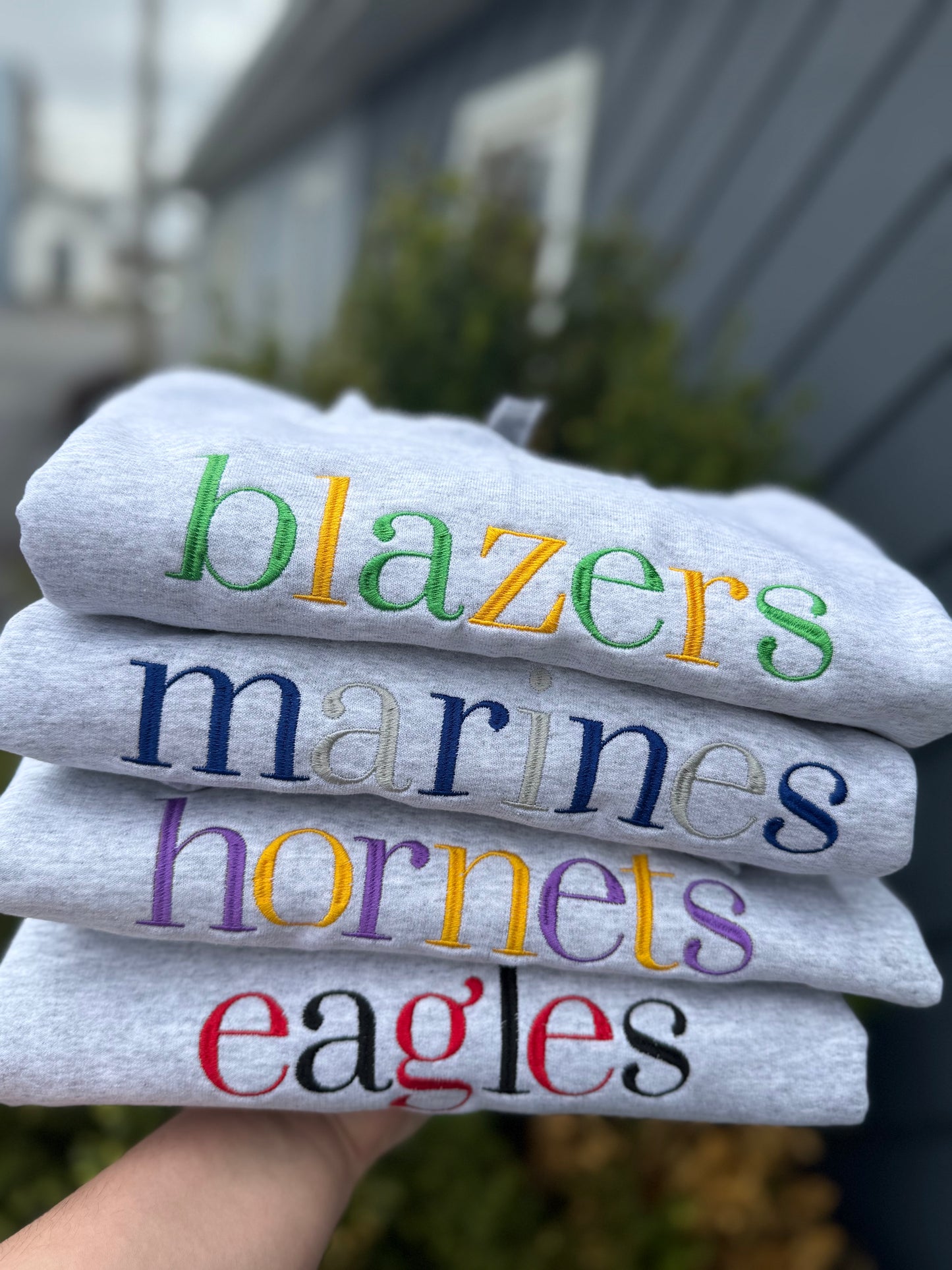 Embroidered mascot crew