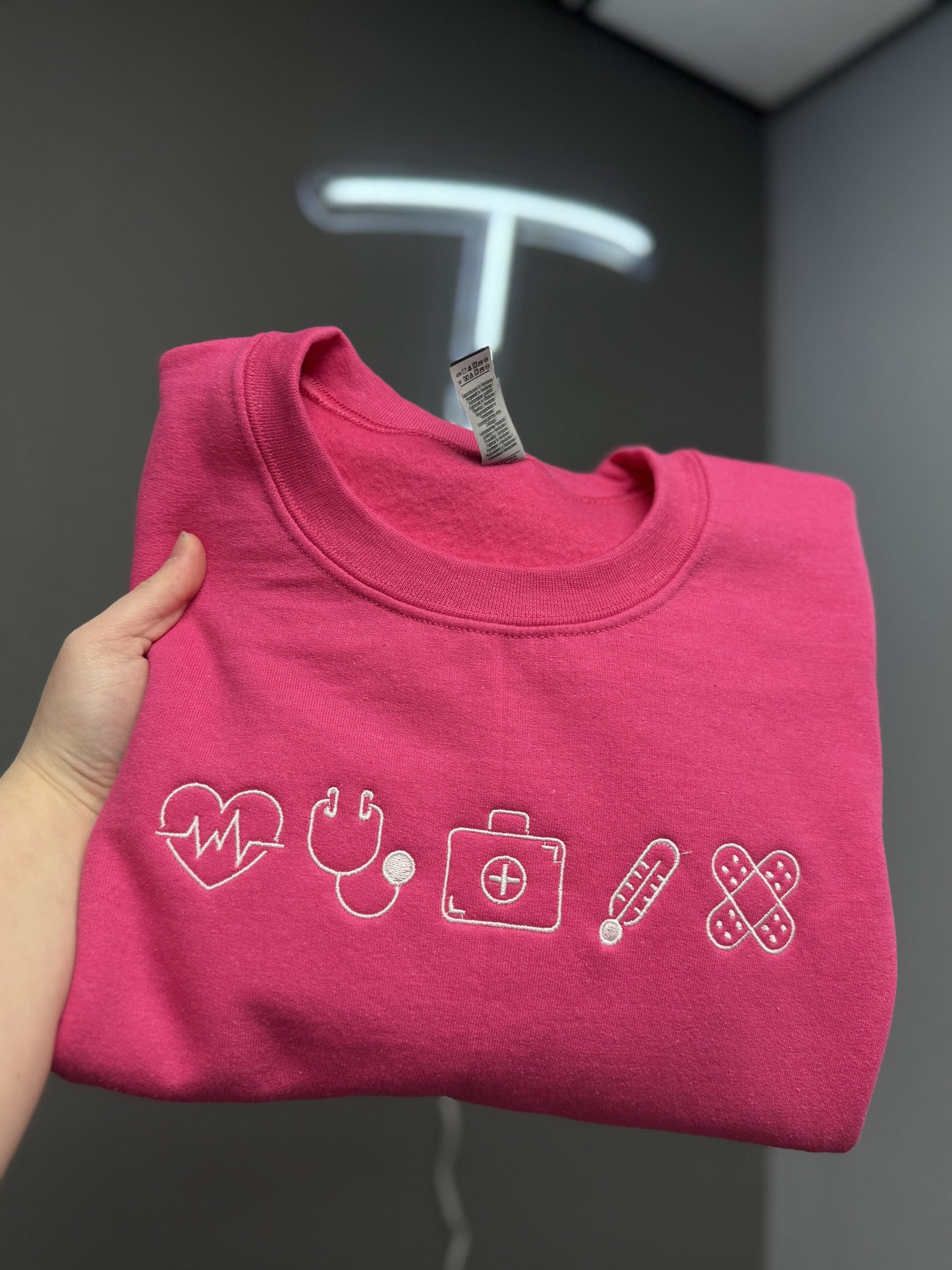 Embroidered Nurse crewneck