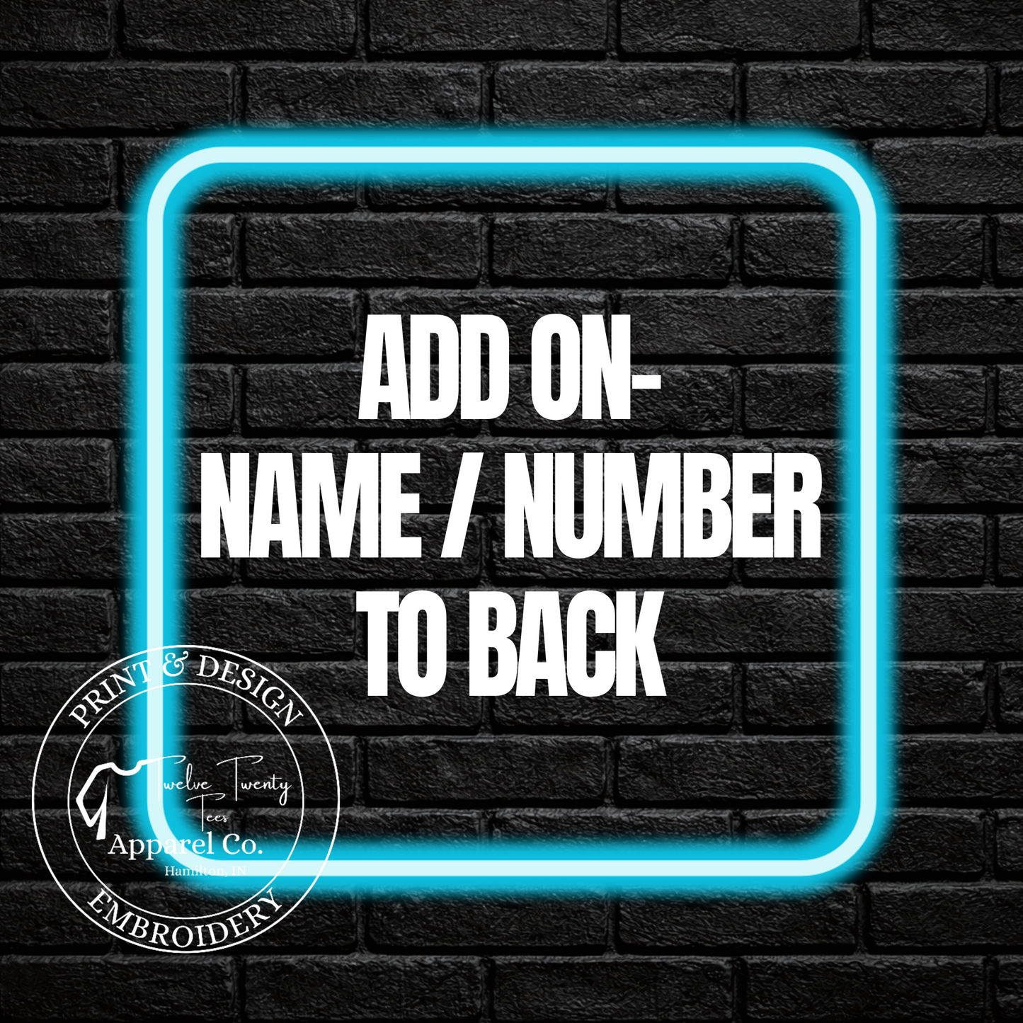 ADD ON NAME / NUMBER TO BACK