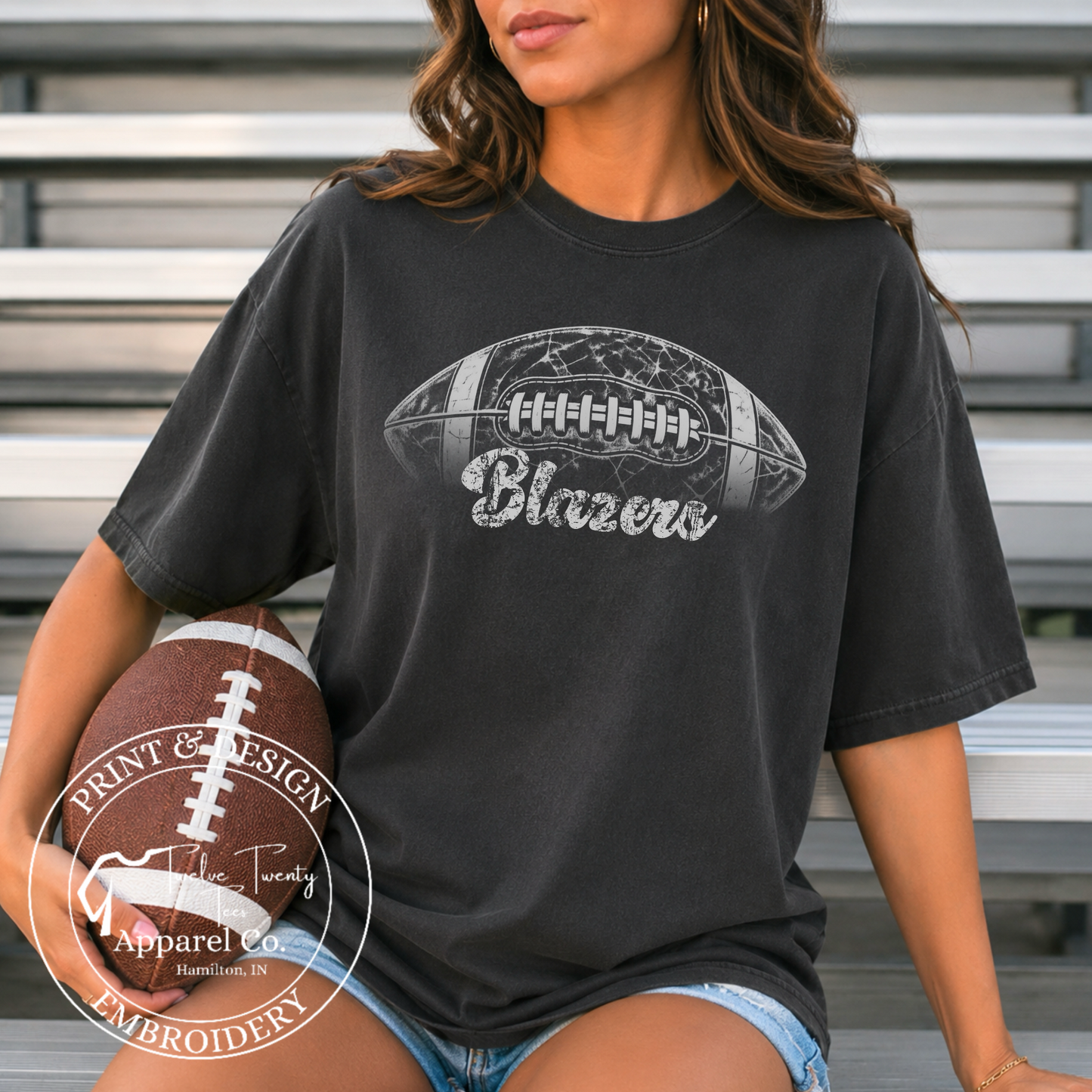 Negative space football mascot