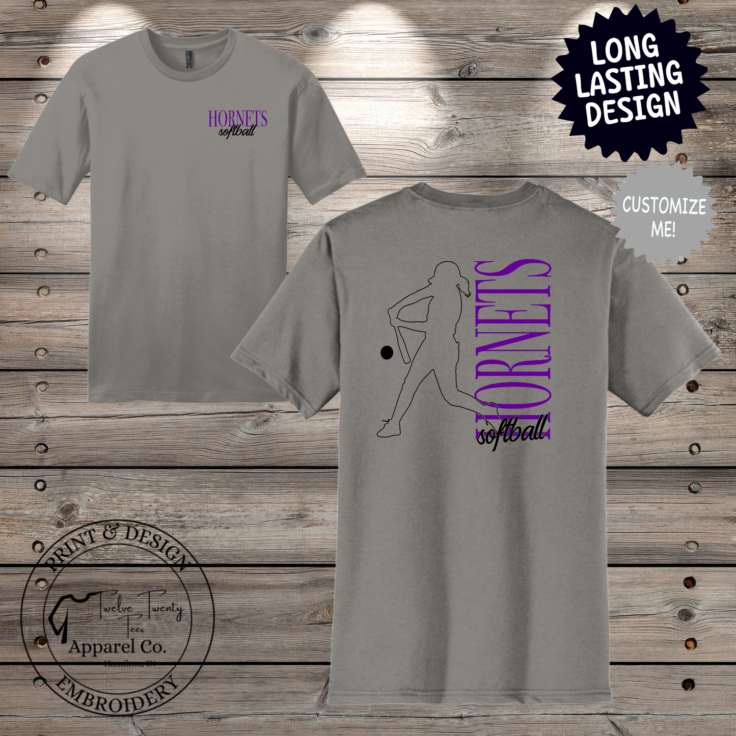 Softball side player front and back