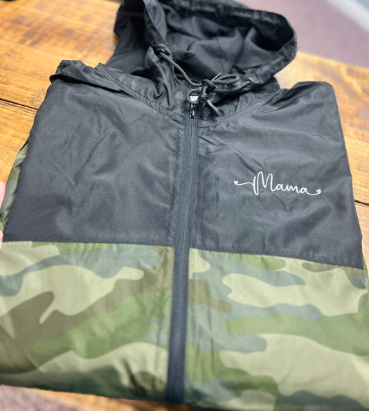 Mama Embroidered Windbreaker