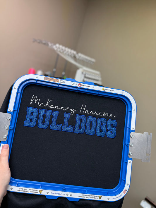 EMBROIDERED glitter mascot