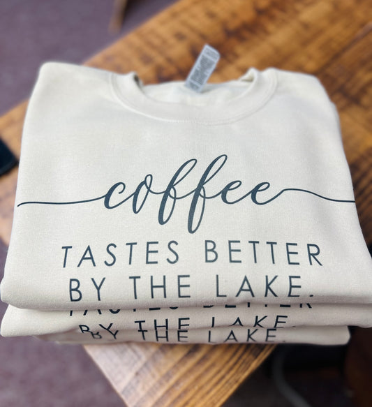 Coffee tastes better by the lake