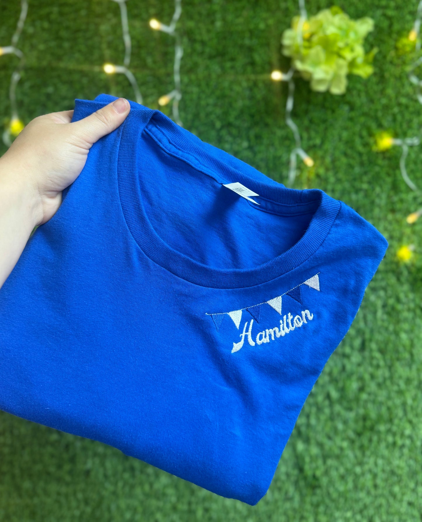 Flag Neckline Embroidery