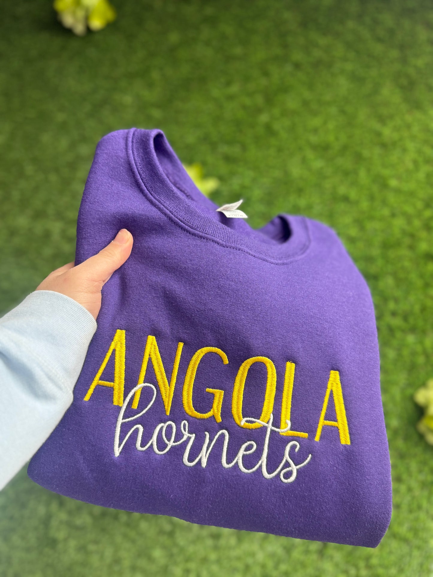 School and mascot stack embroidery