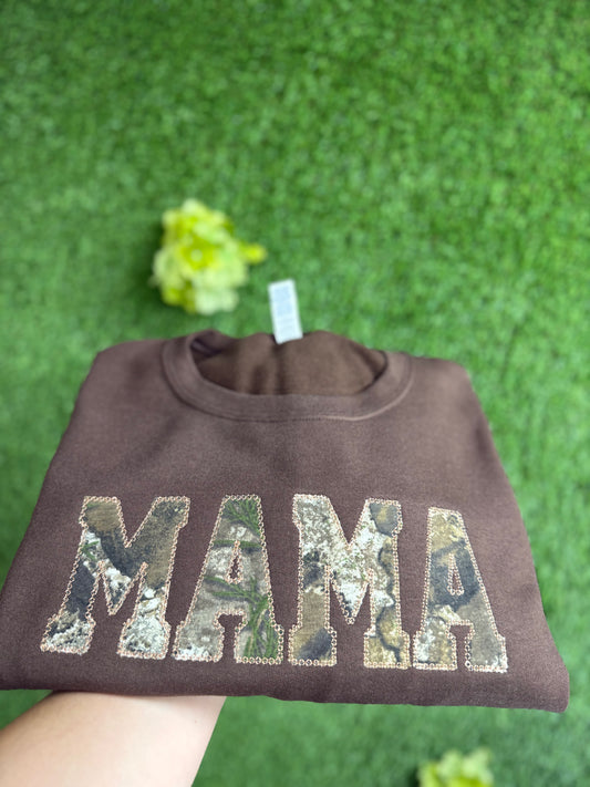 Camo mama embroidery