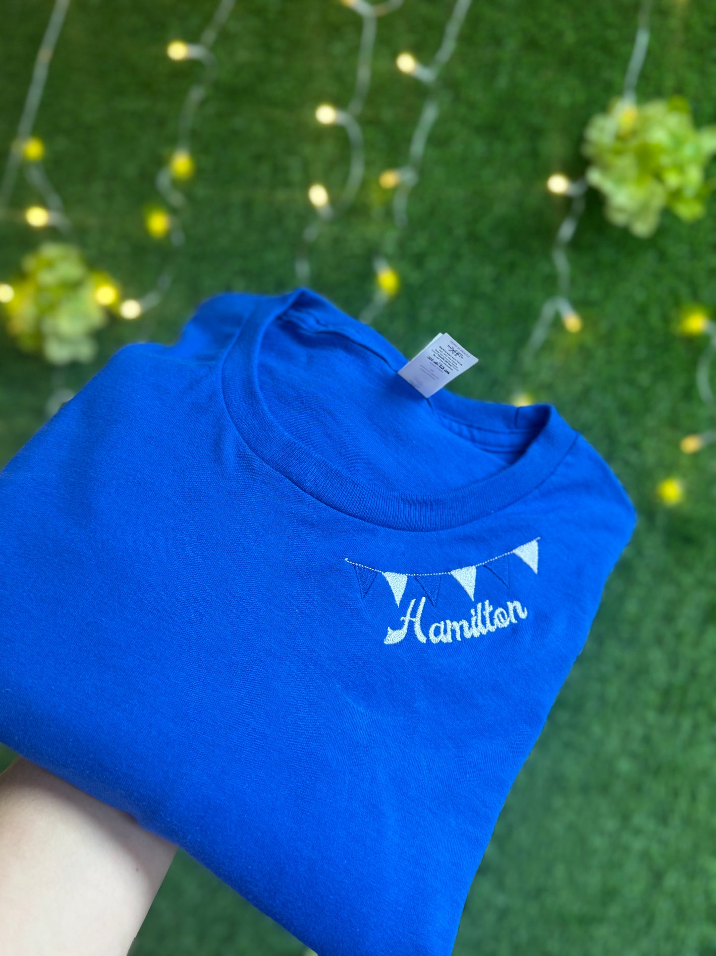 Flag Neckline Embroidery