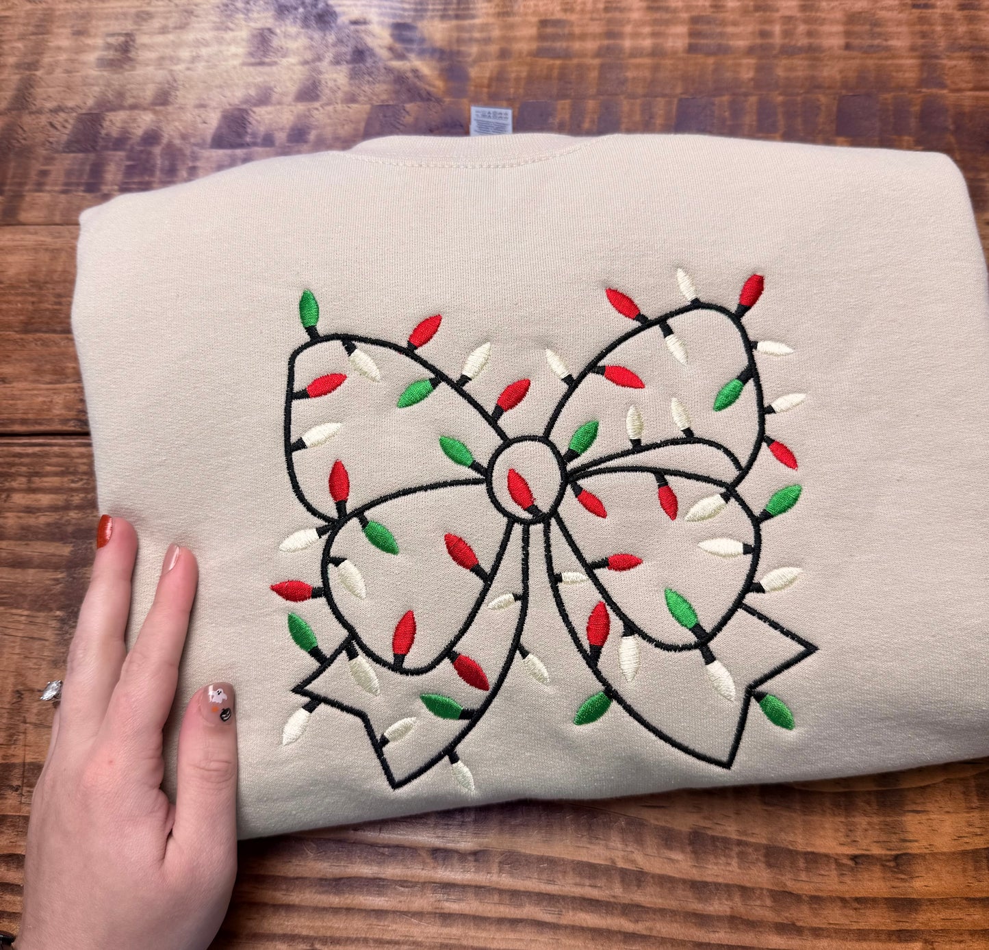 Embroidered Christmas Bow