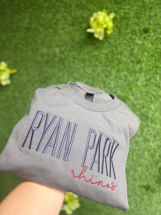 School Name stacked embroidered