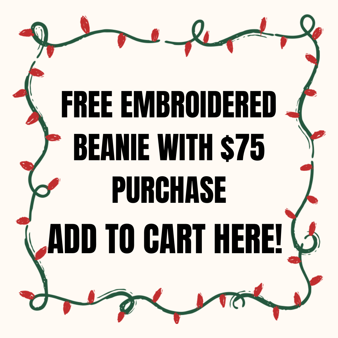 FREE EMBROIDERED BEANIE