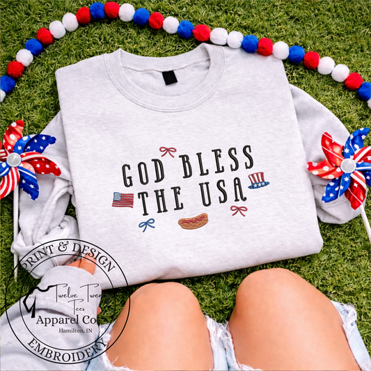 Embroidered God Bless The USA