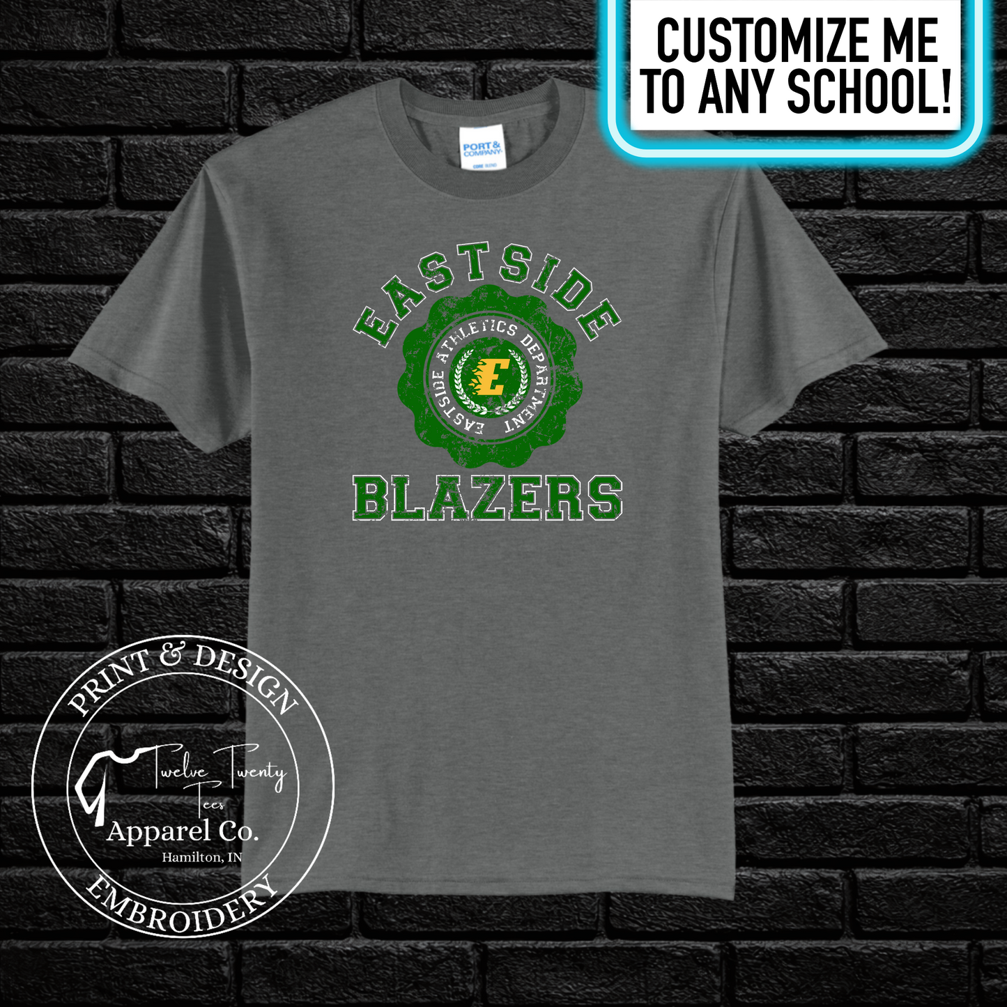 Distressed athletic mascot