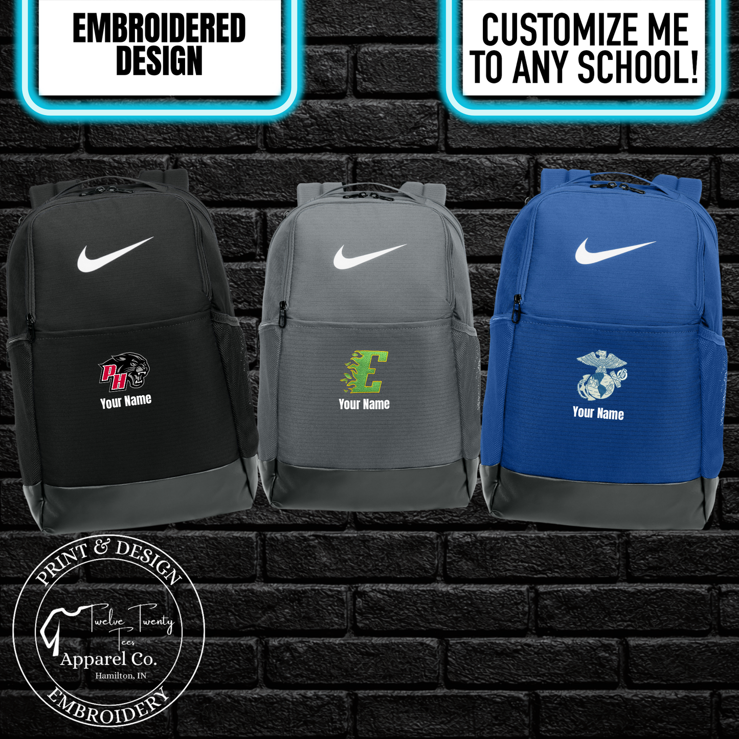 Custom Nik e Embroidered Bag