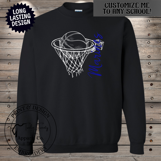 Sketch basketball hoop mascot