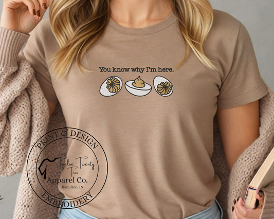 Deviled egg embroidery