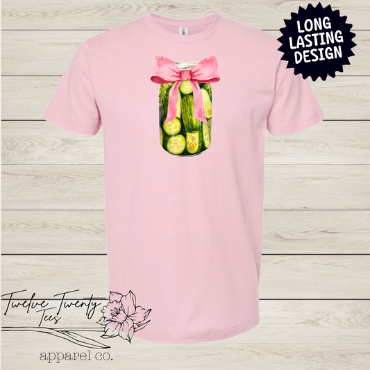 Pickle jar bow tee