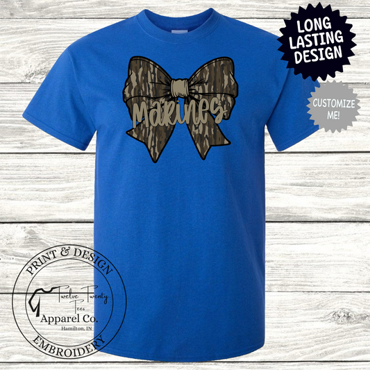 Camo bow mascot