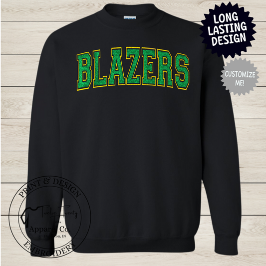 Glitter varsity letters