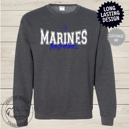 Basketball Stacked Cursive Logo