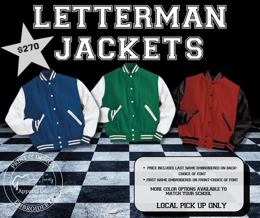 CUSTOM EMBROIDERED LETTERMAN