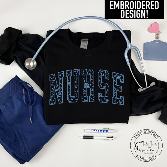 Embroidered Floral Nurse