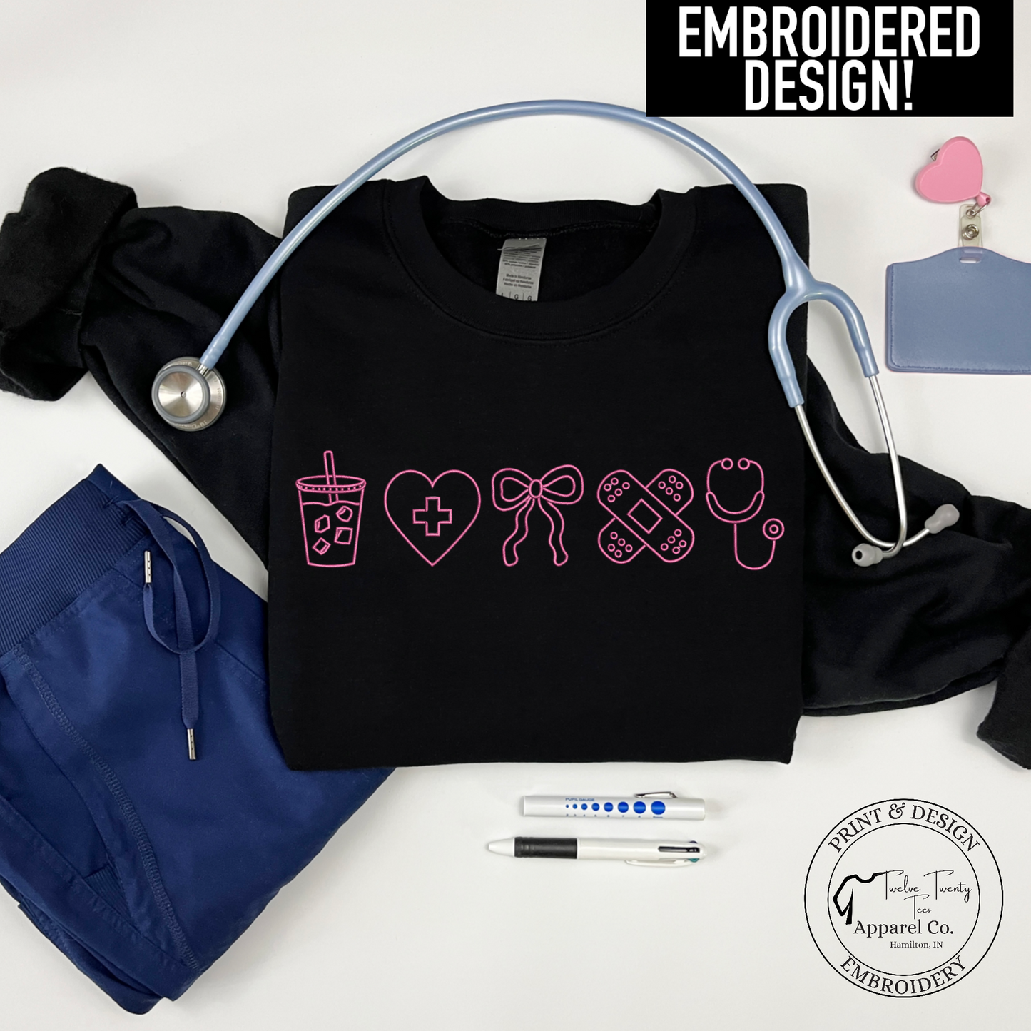 Embroidered Nurse Design 1