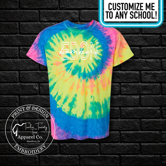 Neon Tye Dye Mascot Tee