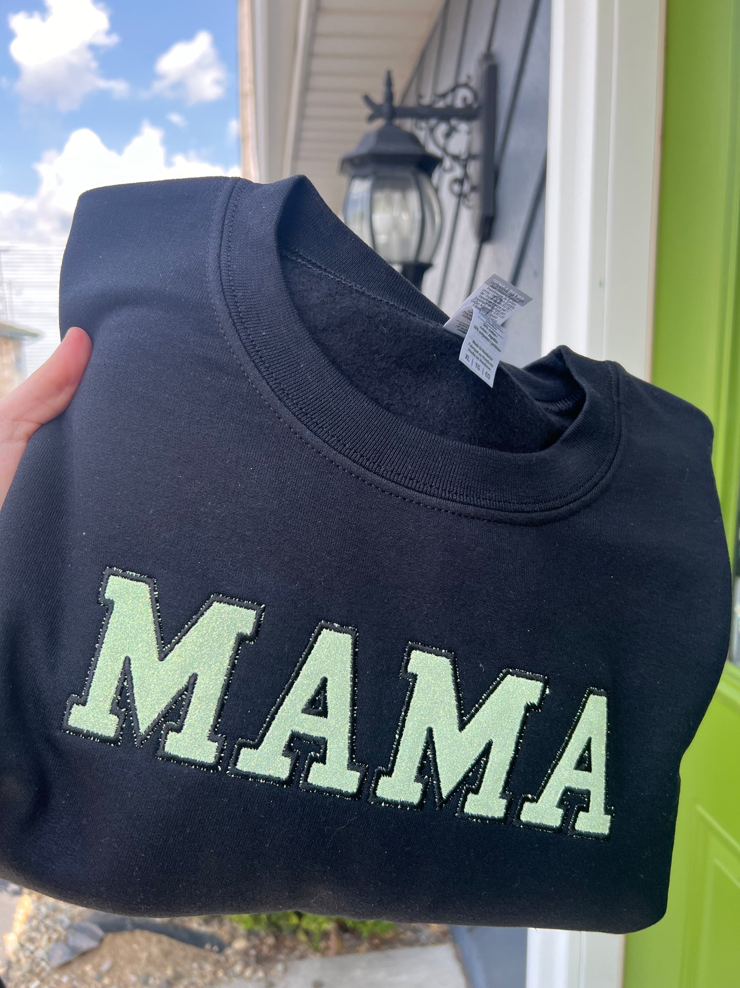 Embroidered Glitter Mama